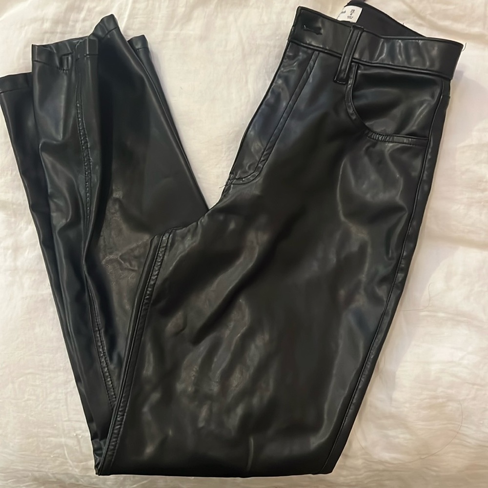 Abercrombie leather pants: 90 straight ultra high rise